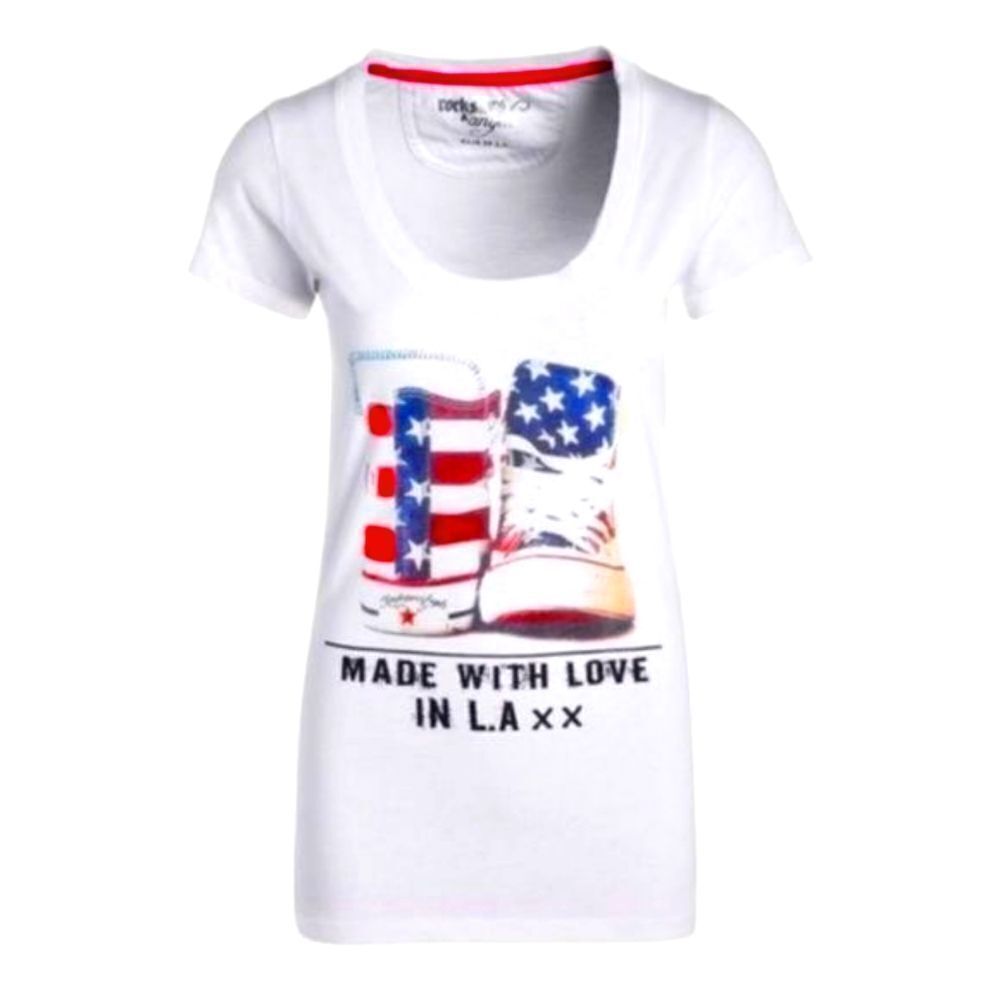 Rockstars & Angels Chucks Tee American Flag